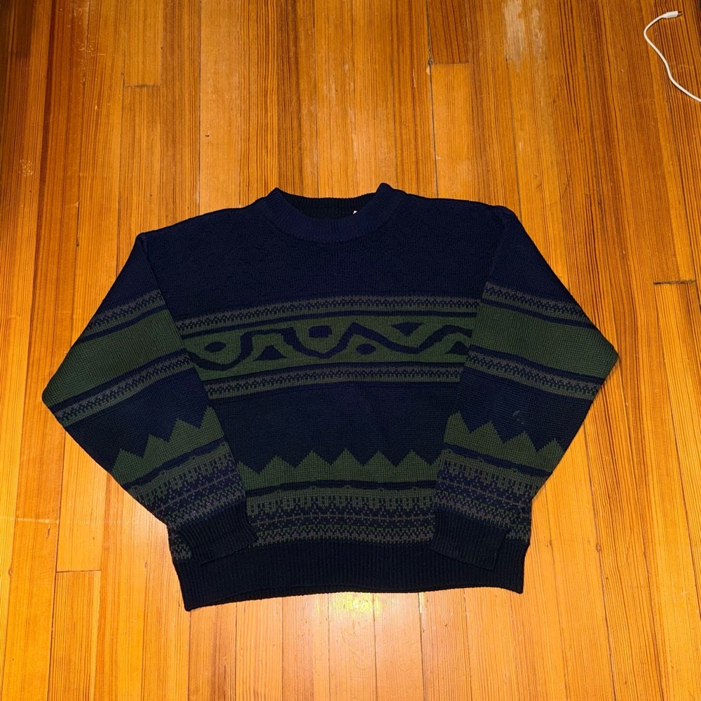 Stylish Men's Navy and Olive Cardigan